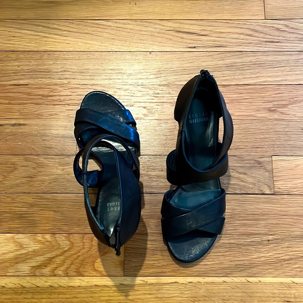 Stuart Weitzman leather sandals.  Made in Italy